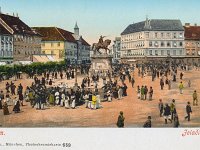 Trg bana Jelačića oko 1895. godine, Manduševac prije zatrpavanja, razglednica oko 1900. godine